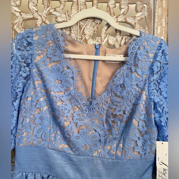 Eliza J Blue Fit & Flare Dress – Size 10 Wedding, Garden Party, Derby Cocktail - Picture 4 of 7